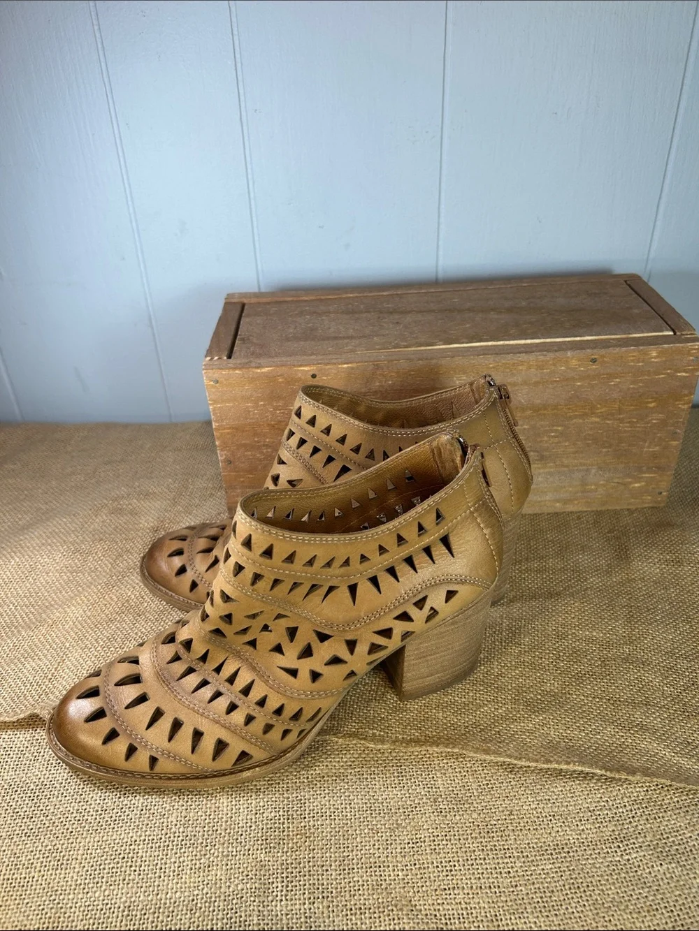 Sofft Westwood Laser Cutout Leather Ankle Booties